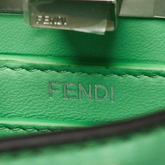 Fendi Green Lambskin Leather Petite Peekaboo Iseeu Satchel Bag 8BN335 - Picture 8 of 12